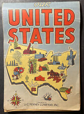 Our United States 1940s-1950s JC Penney 'comic' style illustrated state gazette picture