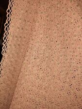 Antique Gorgeous Coral Pink Green Center Heavy Crochet Lace Bedspread  88