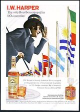 1966 world flag flags art I.W. Harper Bourbon whiskey vintage print ad picture