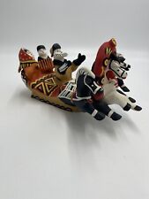 Dymkovo 1990s Clay Toy Folk Art Statues Russian Traditional Kargopol RARE Sled picture