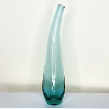 Vintage IKEA Flower Glass  Vase  Teal / Aqua  13 inch Modern Pre-Owned picture