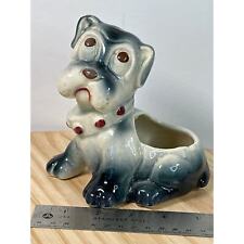 Vintage Ceramic Puppy Eyed Boxer Planter  5.5”Wide picture