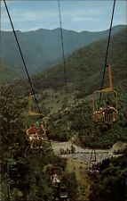 Maggie Valley North Carolina Ghost Town chair lift aerial vintage postcard picture