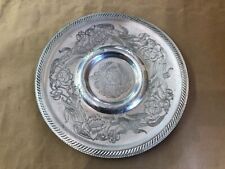 VTG Wilson Specialties Hand Wrought Aluminum Serving Tray Floral Pattern Vintage picture