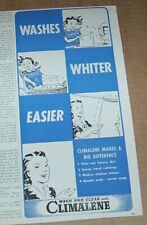 1945 print ad - Climalene Laundry soap wash Lady BLUE theme Vintage Advertising picture