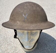 WWI US M1917 Helmet w/ Intact Liner & Chinstrap Named w/ Unknown Insignia picture