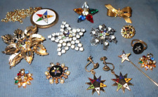 13 pc  Vintage  Fraternal Lot  Order of the Eastern Star  Pins  Pendants... picture