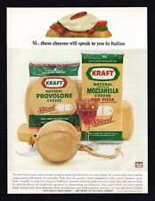 1967 Kraft Natural Provolone Cheese Sliced Part Skim Mozzarella Pizza Print Ad  picture