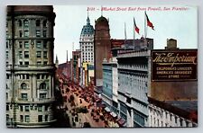 Early 1900s PC Market Street San Francisco The Emporium Humboldt Bank Trolley picture