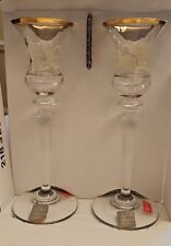 Mikasa Antique Lace Crystal Glass Candleholder Set of 2 T2719-339 NIB picture