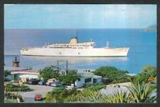 M/S Victoria ocean liner in harbor St Thomas Virgin Islands postcard 1966 picture