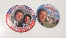 political bill clinton campaign buttons  vintage historical  picture