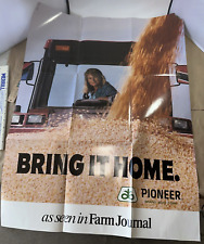 Vintage Pioneer Hybrids Seed Corn Poster “ Bringing It Home” Large    (7) picture