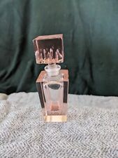 Vintage Art Deco MCM Pink Crystal Perfume Bottle 4 3/4