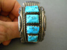 Southwestern Native American EDDIE BEYUKA Row Sterling Silver Watch Bracelet EAB picture
