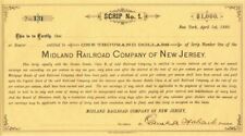 Garret A. Hobart signed Midland Railroad Co. of New Jersey - Autographed Stocks  picture