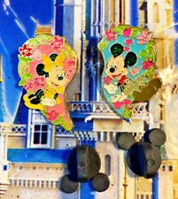 🩷 Mickey and Minnie 2 Pin Set - Disney Lovers Heart Pins HKDL Disney Pin #76167 picture