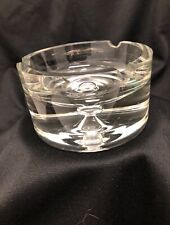 ashtray vintage Clear glass Heavy Smooth  picture