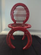 VINTAGE HANDMADE HORSESHOE CHAIR-unique Plant Stand Or Doll Chair  picture