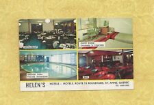 X Canada St. Anne 1960s era postcard HELENS HOTEL ROUTE 15 BLVD QUEBEC POOL picture