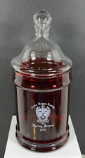 Vintage 1979 Alpha Kappa Lambda Spring Formal Ruby Red Lidded Glass Jar picture