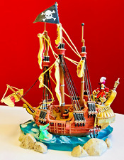 WDW Disney Peter Pan Captain Hook Jolly Roger Pirate Ship Rare Lights up Read picture
