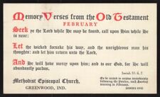 Vintage Postcard - Memory Verses from the Old Testament - Greenwood, Ind. picture