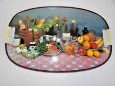 Vintage 60's 70's Serving Tray w/Hermes Liquor Salem Cigarettes Fruit Bowl Japan picture