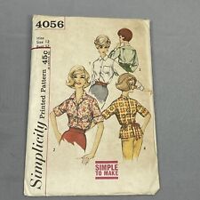 Vintage Simplicity Pattern 4056 Blouse Top Sz 12 picture