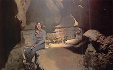 DELAWARE OHIO~OLENTANGY INDIAN CAVERNS-GUIDE SEATED ECHO CHAMBER POSTCARD picture