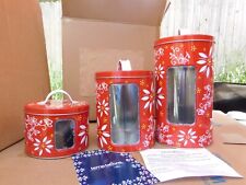 Temp-tations Classic Set of 3 Tin Canisters with Window -k55866 red picture