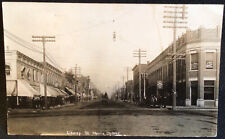 Morris Illinois Liberty Street Storefronts RPPC Vintage Postcard picture