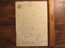 Antique Ephemera Signed French Document France 1819 w/ Fancy Stamps picture