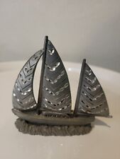 Vintage Spoontiques Pewter Miniature Sailboat Numbered 8773  picture