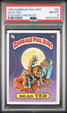 1985 Topps OS1 Garbage Pail Kids Series 1 Dead Ted 5a CHECKLIST Matte Card PSA 8 picture
