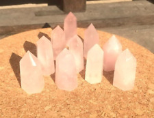 10pcs Mini Extra Small Rose Quartz Crystal Tower Point Healing Obelisk picture