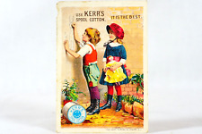 Kerr's Spool Cotton, Kerr Thread Co Newark NJ Advertising Victorian Trade Card picture