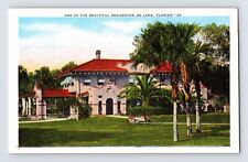 Postcard Florida De Land FL Residence Home 1940s Unposted Linen picture
