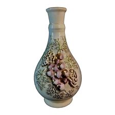 Vintage MCM Vase Pink Grape Cluster Design 9