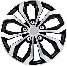 17I Black&Silver Universal Hubcap Wheel Covers For Cars-Set Of4 -Fits Most Cars picture