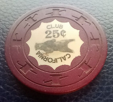 Vintage 25 Cent California Club - DOWNTOWN LAS VEGAS Casino Chip - Bear - Purple picture