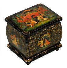 1994 LACQUER PALEKH BOX SIGNED. 5 THEMES FROM FAIRYTALES. MINT. SIGNED. picture