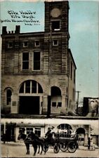 1910. N. MANCHESTER, IND. FIRE DEPT CITY HALL. POSTCARD DD14 picture
