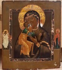 Rare Antique Russian icon Mother of God of Feodorovskay Christ Old Religious Art picture