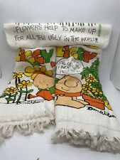 Vintage Set Of Cannon “Ziggy” Washcloth & 2 Hand towels. “Plants Are Favorite” picture