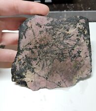 Rhodonite With Black And Pyrite Lapidary Rough End Cut 7.6oz - From Colorado picture