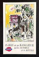 1960 Paris Autobus Bus Metro Train French Language Vintage Travel Brochure Maps picture