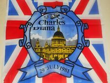 Royal Wedding Prince Charles & Diana 1981 Souvenir Shopping Bag UNION JACK Flag picture