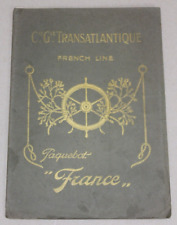 Antique 1912 French Lines SS France Transatlantique Paquebot Ship Cutaway View picture