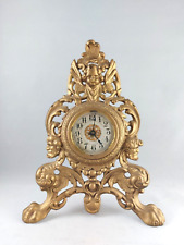 Antique Westclox Gild Cast Iron Victorian Mantel Clock picture